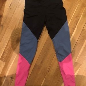 Onzie Colorblock Yoga Pants Leggings M / L Pink